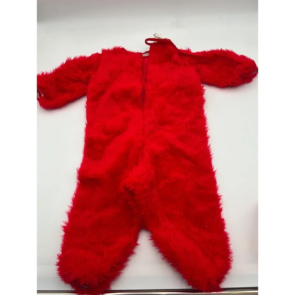 ELMO Sesame Street Comfy Soft REDFur Toddler 12 Month Halloween Costume slippers